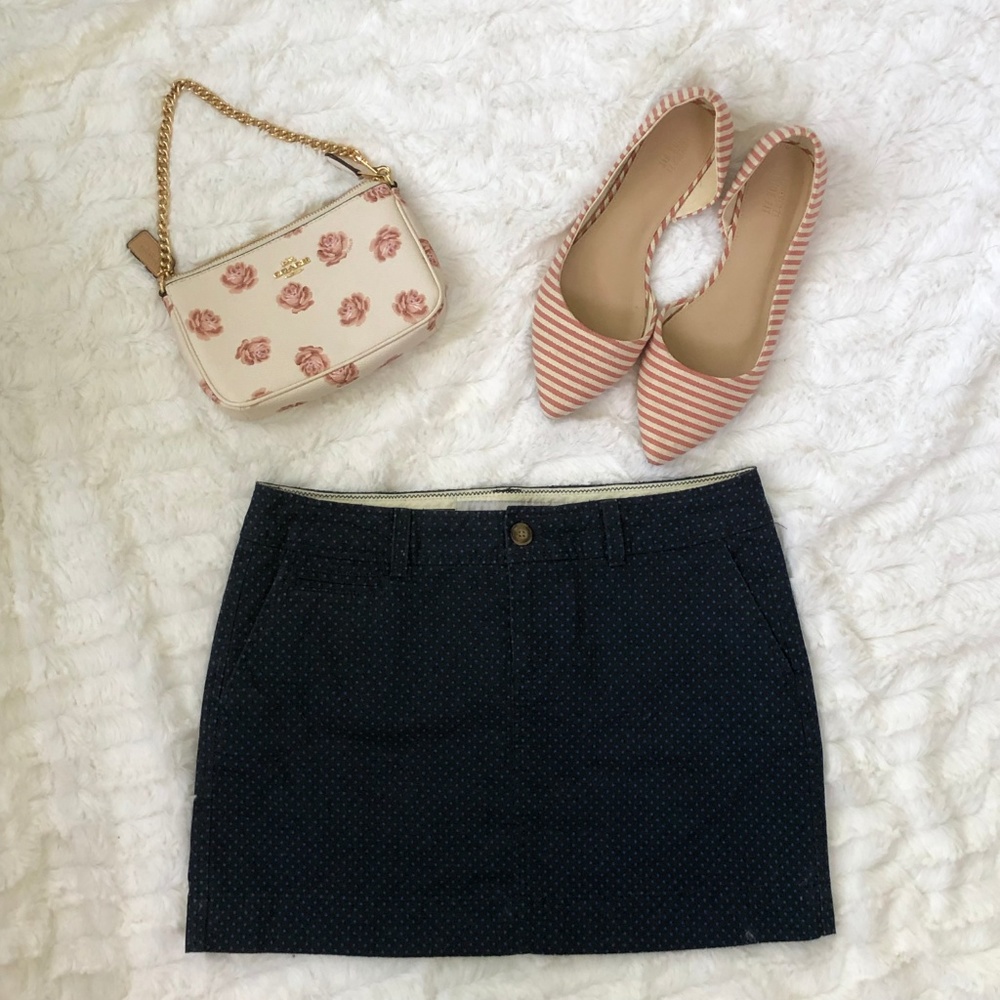 Old Navy Navy Blue Polka Dot Mini Skirt